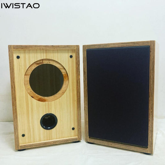 IWISTAO HIFI 6.5 Inch Full Range Speaker Unit Empty Cabinet 1 Pair Birch Multi-Layer Plywood 18mm Inverted for Tube Amp DIY