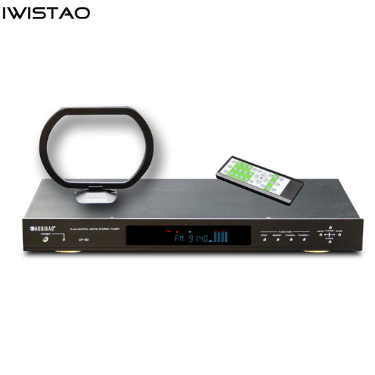 Hi-end Digital Stereo AM/FM Tuner 60 Radio Storage Remote Control Silver