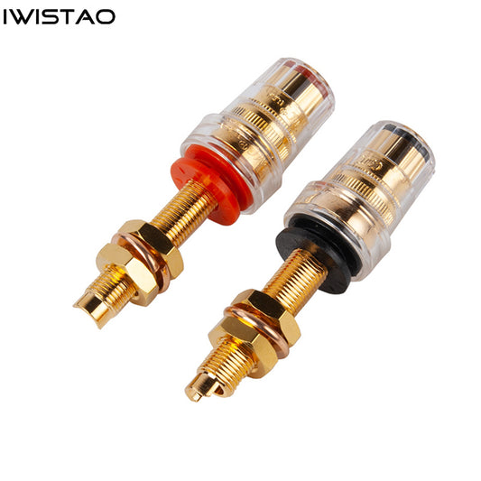연장된 터미널 원래 CMC 858-L 스피커 터미널 증폭기 구리 금도금 전체 길이 64mm 빨간색과 검은색