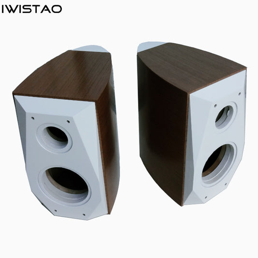 IWISTAO 6.5 Inch 2 Way Empty Speaker Cabinet 18L 1 Pair Drum Shape 18mm High-density Fiberboard Solid Veneer Inverted HIFI DIY