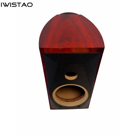 IWISTAO HIFI 2 Way 6.5 Inch Bookshelf Empty Speaker Cabinet 1 Pair Curved Shape Inverted Rosewood Wood Veneer For Gingko Audio
