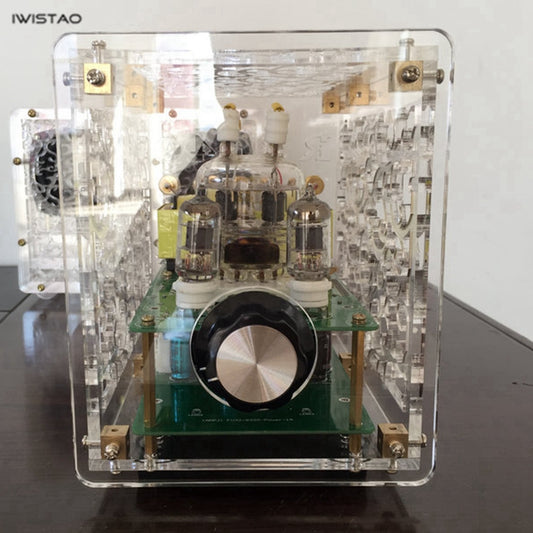 IWISTAO 2x3W Mini Single-ended Tube Amplifier 6J1 Preamp FU32 Amplified Acrylic Casing kit DIY