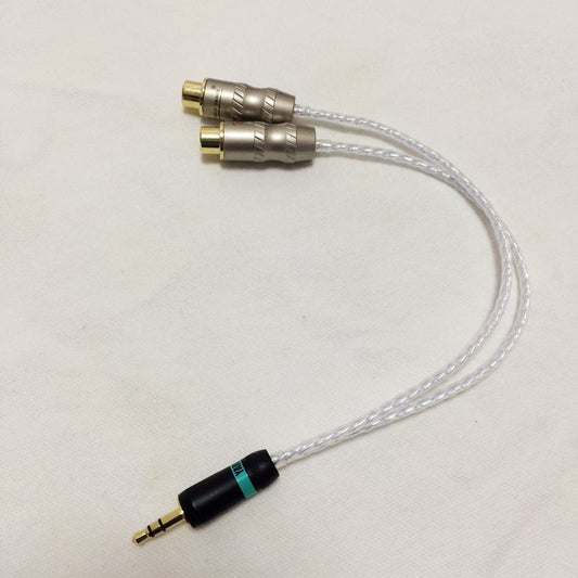 IWISTAO HIFI Cable 3.5mm to 2 Female RCA Stereo Cable Budweiser Gold-plated Phone Jack 150mm