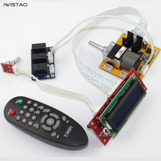 IWISTAO Amp Volume Potentiometer ALPS Remote-Control 3 Chs Inputs Kit LCD Display HIFI Audio