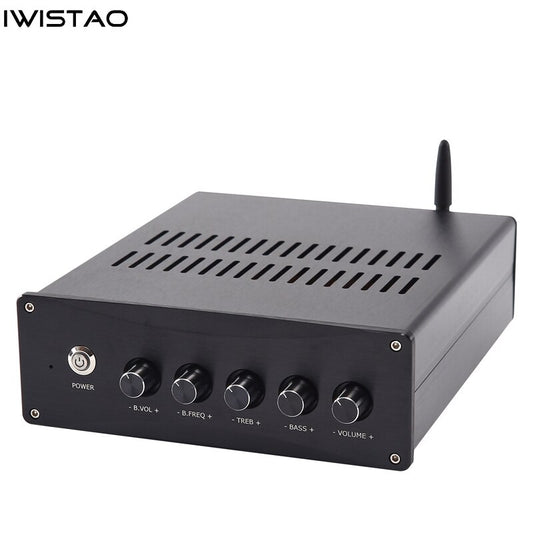 IWISTAO 디지털 2.1 전력 증폭기 TPA3255 클래스 D QCC3034 블루투스 5.0 120W*2+240W AC110~240V 블랙