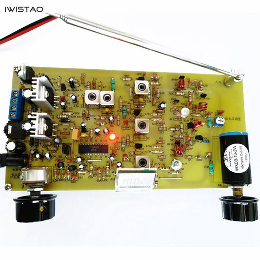 IWISTAO Discrete Components Stereo FM Radio Board Electrical Tuning Decoding LA3401 TDA2030A Amplifier No Including Power Adapter