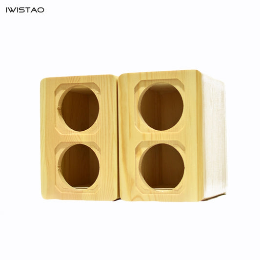 IWISTAO Dual Full Range Unit Empty Speaker Cabinet 1 Pair Pine Solid Wood for Peerless 2.5 Inch DIY