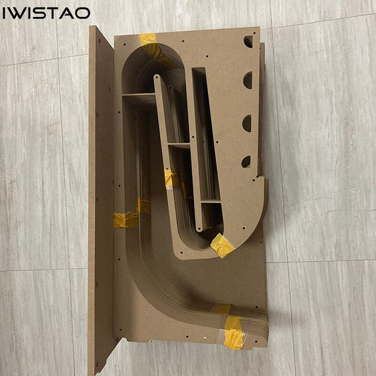 IWISTAO HIFI 10 Inches Full Range Speaker Empty Cabinet Kits 1 Piece MDF Labyrinth Structure for Tube Amplifier
