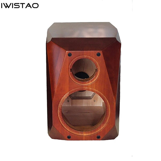 IWISTAO HIFI 2 Way 5 / 6.5 Inch Bookshelf Solid Wood Empty Speaker Cabinet 1 Piece Diamond Double Cut Corner 19L for Tube Amplifier