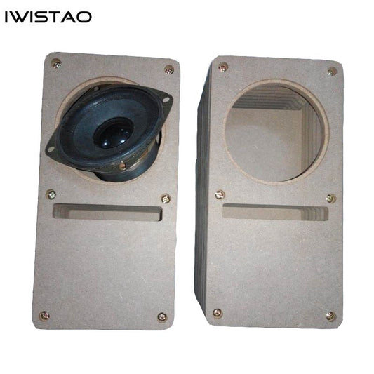 IWISTAO HIFI 3 Inch Labyrinth Full Range Speaker Empty Cabinet 1 Pair MDF Board Adhesive-Free DIY