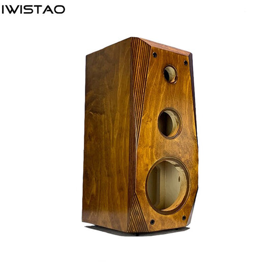 IWISTAO HIFI 3 Way 8 Inches Bookshelf Birch Plywood Empty Speaker Cabinet 1 Piece Diamond Corner Back Inverted 35L For Tube Amp