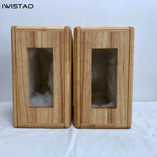 IWISTAO HIFI 4 インチ ブックシェルフ 無垢材 空の密閉型スピーカー キャビネット 1 ペア 6.9L G1 アルミニウム リボン ツイーター用