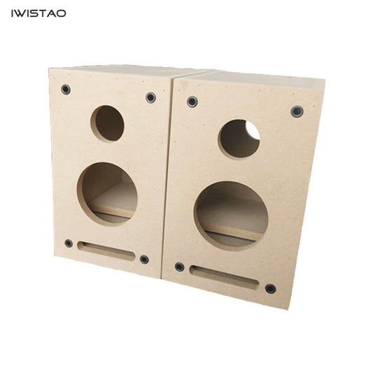 IWISTAO HIFI Labyrinth 2-way Empty Speaker Enclosure 4 Inch 1 Pair Subwoofer/Full Range Tremble Bookshelf 15mm MDF Board