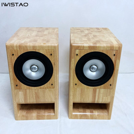 IWISTAO HIFI Speaker 1 PC 8 Inches Mark Speaker Unit Finished Labyrinth Structure Solid Wood Cabinet