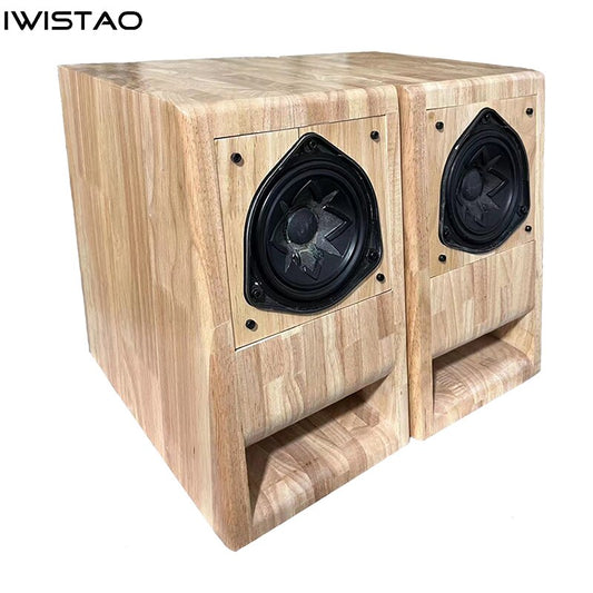 IWISTAO HIFI Speaker Empty Cabinet 4.5 Inches 1 Pair Labyrinth Structure with Solid Wood for Bose Model 100 PR Unit DIY