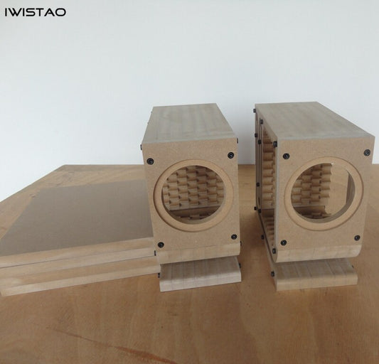 IWISTAO HIFI Speaker Empty Cabinet Kit Labyrinth High-density Fibreboard for 3 Inch Full Range Speaker Unit DIY