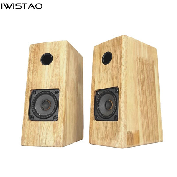 IWISTAO HIFI スピーカー フルレンジ 2.75 インチ ユニット 4 オーム 15~30W 88dB 無垢材エンクロージャー 1 ペア  逆構造 仰角