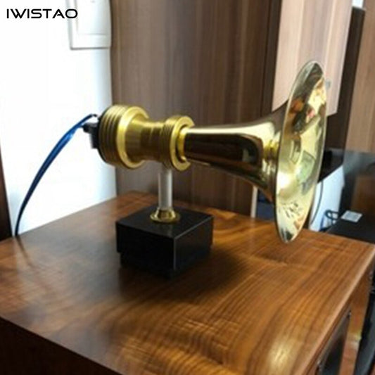 IWISTAO 긴 5 인치 저녁 식사 트위터 구리 경적 황동 경적 1 쌍 네오디뮴 구리 필름 6Ω 20W 1.2KHZ-40kHz