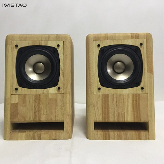 IWISTAO HIFI 4 인치 풀 레인지 미로 스피커 2x60W 4Ohms 92dB Max AKISUI4 Oak for Tube Amp