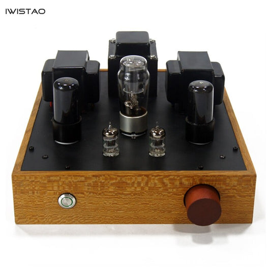 IWISTAO 튜브 앰프 2X4.8W 싱글 엔드 클래스 A 튜브 6J1 드라이브 6P6P 5Z4P 정류기 레트로 스타일 우드 케이싱