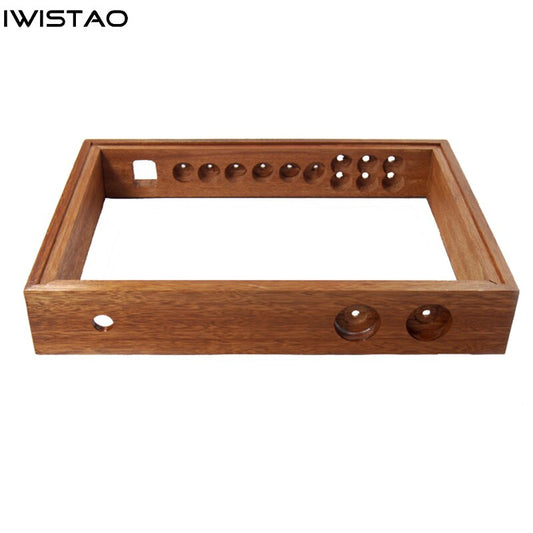 IWISTAO Vacuum Tube Amplifier Casing Red Walnut Wood Frame Chassis 3 Group Inputs 400x65x300 Top Aluminum Plate HIFI Audio DIY