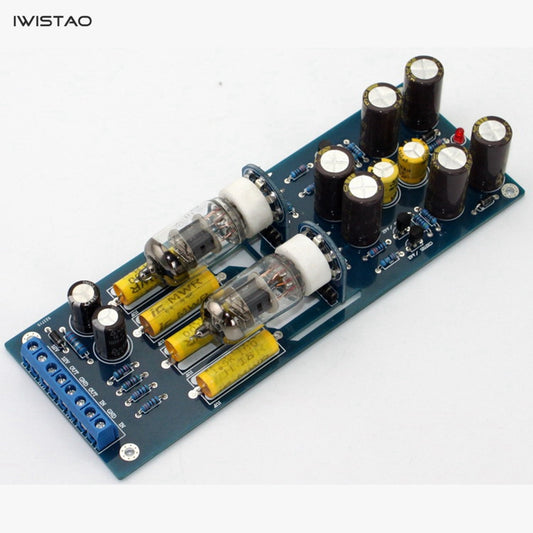 IWISTAO Vacuum Tube Preamplifier 2x6J1 Finished PCBA Horizontal Installation AC12V DIY