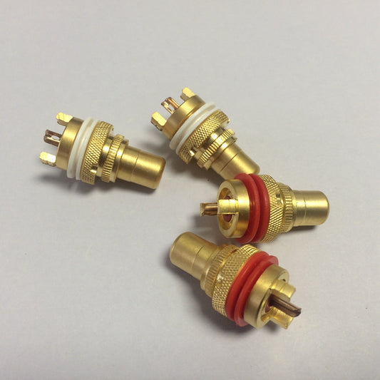 4pcs / lot RCA Terminal HIFI Alluvial Gold-plated Oxygen-free Copper Socket High Performance DIY