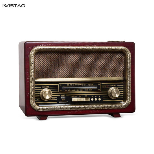 Retro Wooden HIFI Radio AM/FM 2x5W Desktop Speakers Support Bluetooth U Disk SD Card Playing High Sensitivity