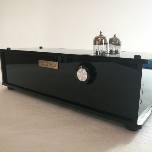IWISTAO Tube Preamplifier Matisse Circuit 2x6N3 PMMA Casing Black Piano Paint Musical Flavor 110/220V HIFI