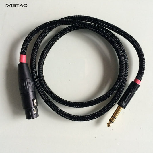 IWISTAO 6.35mm TRS - XLR TRS オス キャノン バランス ケーブル 金メッキ コンタクト HIFI 4N OFC ケーブル