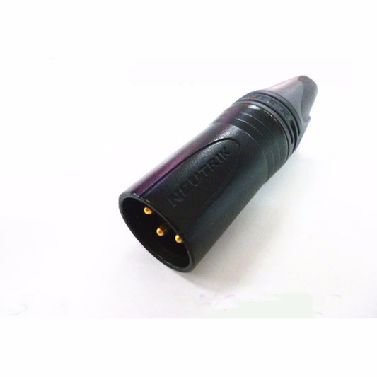 HIFI XLR Connector Male Black Shell Plating Gold-plated Contacts for 3-core Cable Neutrik HIFI Audio DIY Free Shipping