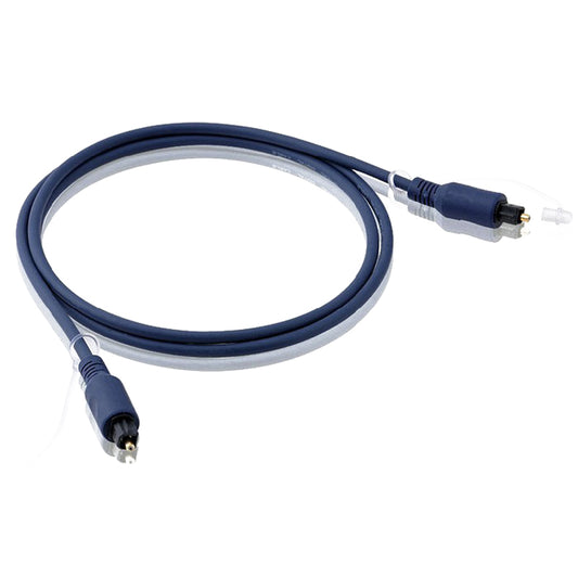 A black HIFI optical cable with a TOSLINK-TOSLINK plug on both ends.