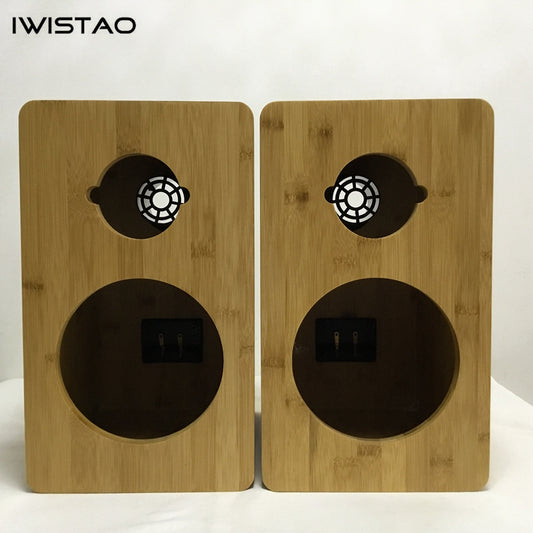 IWISTAO HIFI 6.5 Inch 2 Way Speaker Empty Enclosure Inverted 1 Pair Bamboo for Tube Amp