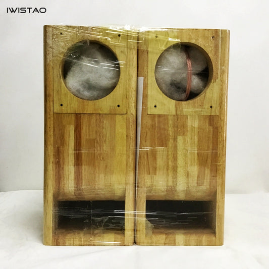 IWISTAO HIFI 4 Inches Full Range Speaker Empty Labyrinth Oak Cabinet 1 Pair for Tube Amplifier