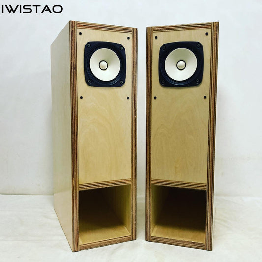 IWISTAO FOSTEX FE126NV Full Range Speaker Finished 1 Pair Labyrinth Back Loaded Plus Bass Reflex Hybrid Speaker Enclosure