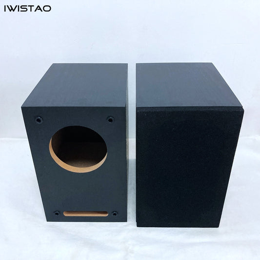IWISTAO HIFI Labyrinth Empty Full Range Speaker Enclosure 4 Inch 1 Pair Bookshelf 15mm MDF Board Black