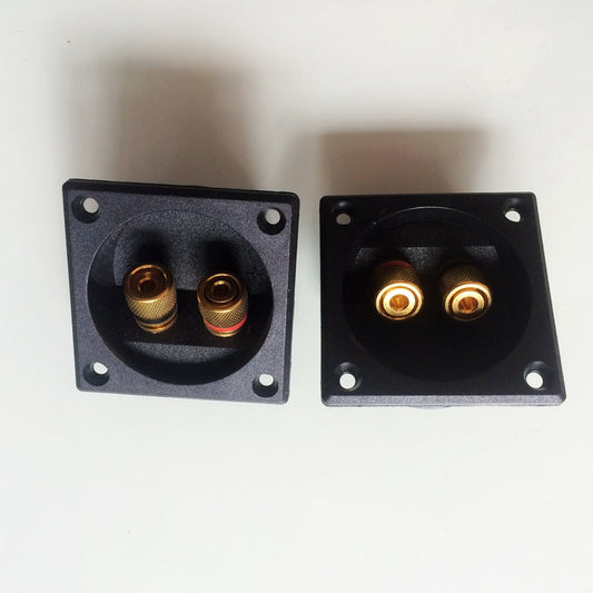 Square Binding Post Type Speaker Terminal Box Board Cup Wire Cable 80x80mm Black HIFI DIY