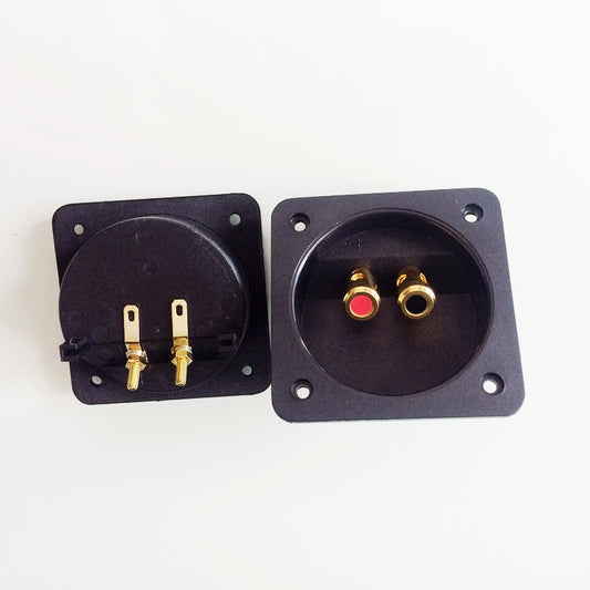 Square Binding Post Type Speaker Terminal Box Board Cup Wire Cable 80x80mm Pull-push