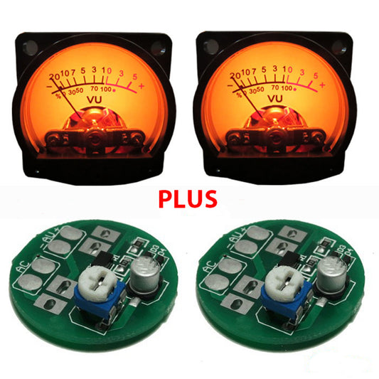 IWISTAO 2pc Free Driver Board & 2pc VU Meters Kit Input AC6-12V Warm Backlit Sound Level Meter 34mm