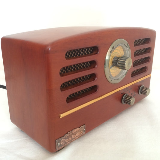 Retro Wooden HIFI Radio AM/FM 8W Max Desktop Speakers Support Bluetooth SD Card U Disk AUX