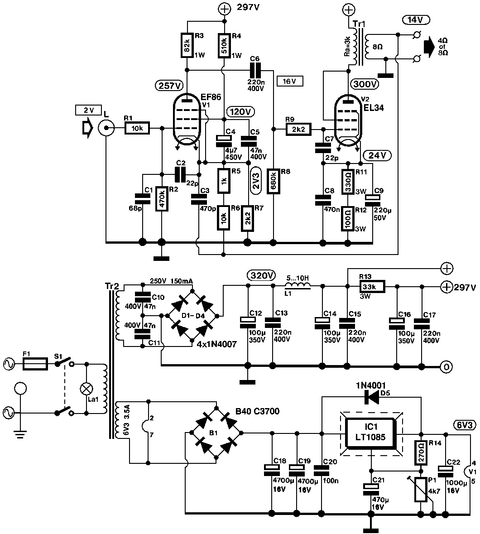 Grounding Design for EL34 Single-Ended Tube Amplifiers