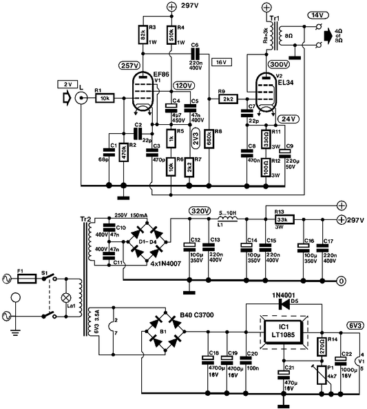Grounding Design for EL34 Single-Ended Tube Amplifiers