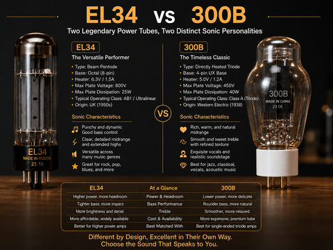 EL34 vs 300B: A Comprehensive Technical Comparison for HiFi Enthusiasts