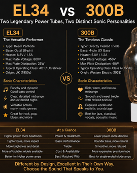 EL34 vs 300B: A Comprehensive Technical Comparison for HiFi Enthusiasts