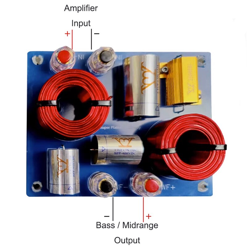 thumbnail image 2 of 2 Way Crossover Pair 500 Watt High Power 6 Or 8 Ohms With 2 Square Terminal Cups | The Webstore 2 of 14