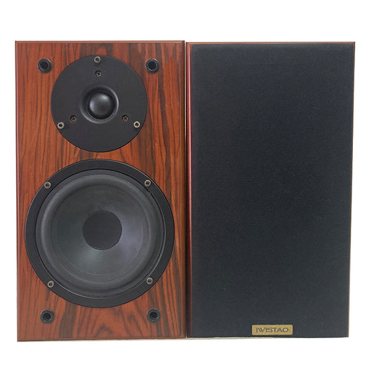 IWISTAO HIFI Bookshelf Speakers High Sensitivity High Density Board Wooden Raw Wood Veneer