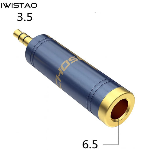 IWISTAO 6.5mm Female to 3.5mm Male Audio Convertor Whole Metal Shell OFC for Karaoke Microphone