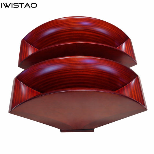 IWSITAO Customized 1 Pair Hyperbolic Stable Diffusion Empty Wooden Horn 1 Inch Throat Birch Plywood Wide 444MM with Adapter