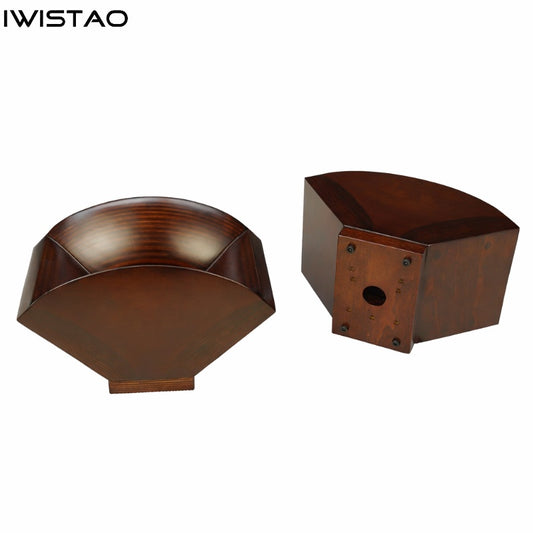 IWSITAO 1 Pair Hyperbolic Stable Diffusion Empty Wooden Horn 1 Inch Throat Birch Plywood Wide 248MM with Adapter for TD2001 Driver