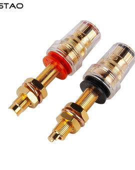 연장된 터미널 원래 CMC 858-L 스피커 터미널 증폭기 구리 금도금 전체 길이 64mm 빨간색과 검은색
